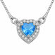 Heart-Shaped Crystal Pendant Necklace with CZ Stone Detailing