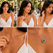 Heart-Shaped Crystal Pendant Necklace with CZ Stone Detailing