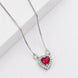 Heart-Shaped Crystal Pendant Necklace with CZ Stone Detailing