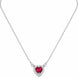 Heart-Shaped Crystal Pendant Necklace with CZ Stone Detailing