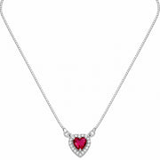 Heart-Shaped Crystal Pendant Necklace with CZ Stone Detailing