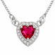Heart-Shaped Crystal Pendant Necklace with CZ Stone Detailing