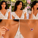 Heart-Shaped Crystal Pendant Necklace with CZ Stone Detailing