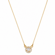 Premium Round CZ Necklace with Brilliant Center Stone