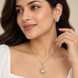 Round Floral Pattern Pearl American Diamond Jewellery Set