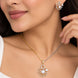 Round Floral Pattern Pearl American Diamond Jewellery Set