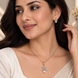 Floral Butterfly Pearl CZ Necklace & Earrings Set