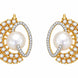 Gold & Silver Plated Pearl Double Circle Pattern CZ Pendant Set
