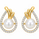 Gold & Silver Plated Teardrop Pearl American Diamond Pendant Set