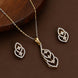 Gold & Silver Plated Interlocking Leaf Pattern CZ Pendant Set