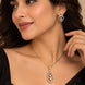 Gold & Silver Plated Interlocking Leaf Pattern CZ Pendant Set