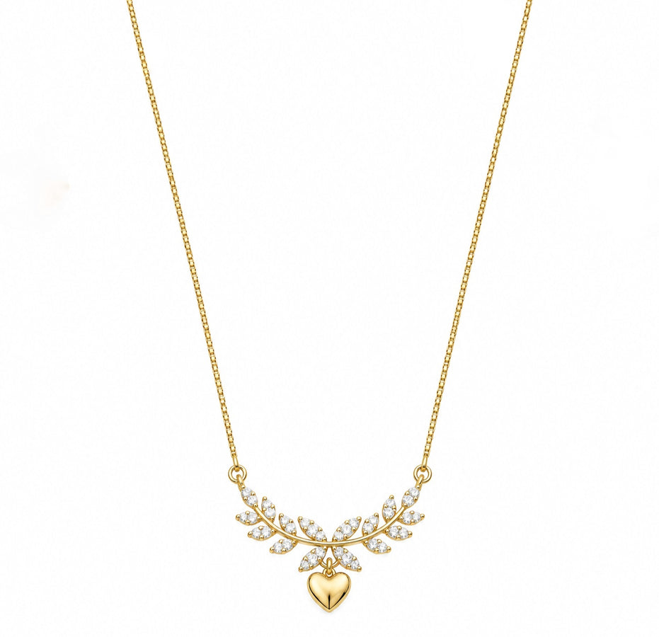 Sparkling Stone Studded Heart Charm Pendant Jewellery