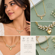 Sparkling Stone Studded Heart Charm Pendant Jewellery