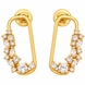 Gold Plated Gemstone Safety-Pin Pattern Jewelry Set