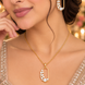 Gold Plated Gemstone Safety-Pin Pattern Jewelry Set