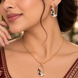 Gold Plated Gemstone Safety-Pin Pattern Jewelry Set