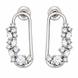 Rhodium Plated CZ Stone Safety Pin Pattern Necklace Set