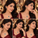 Rhodium Plated Teardrop Floral Leaf Pattern Necklace Set