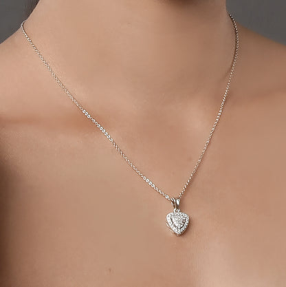 Classic White Locket Set in Rhodium - Opal Touch