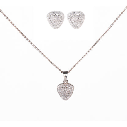 Classic White Locket Set in Rhodium - Opal Touch