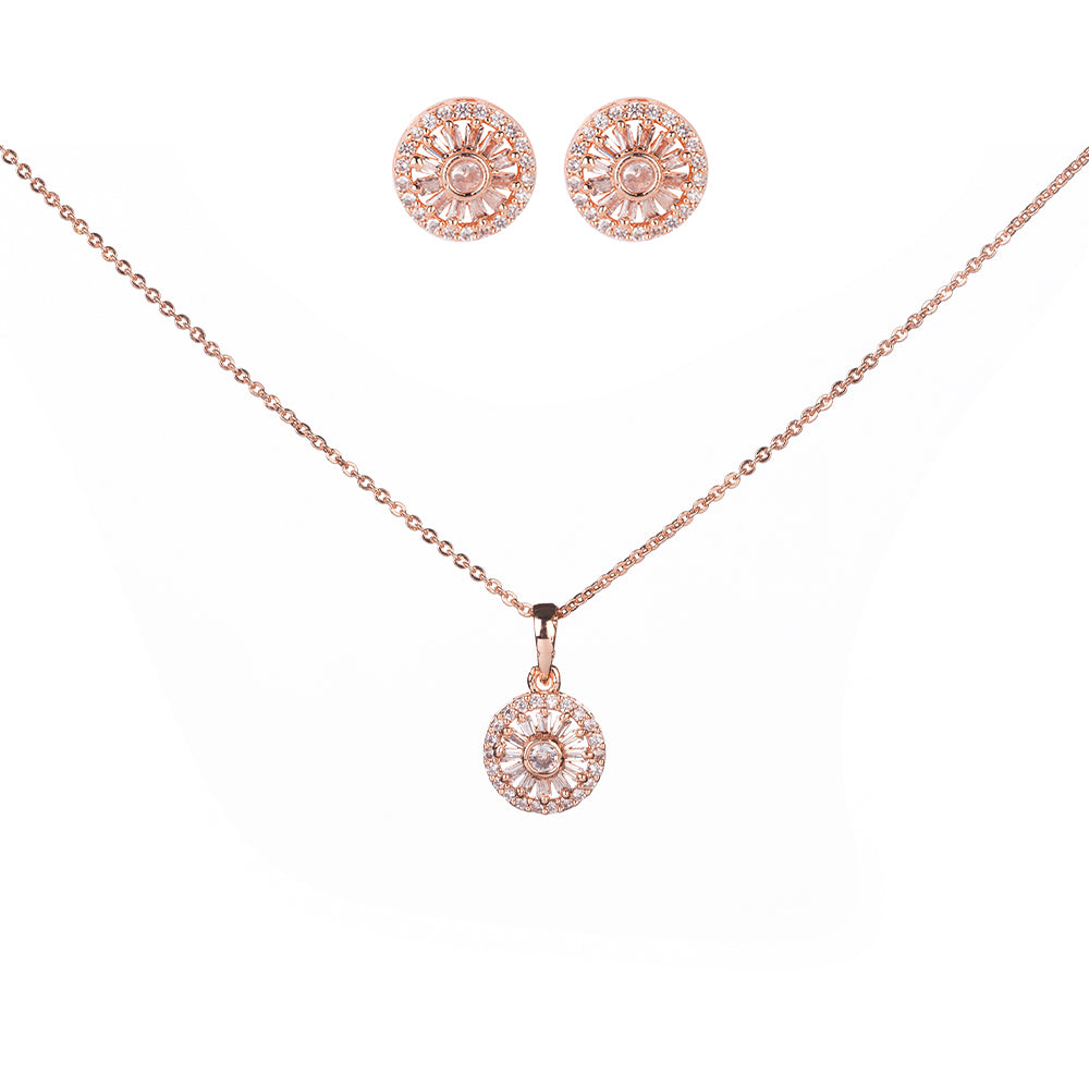 Feminine Rose Gold Locket Set with Floral Motif