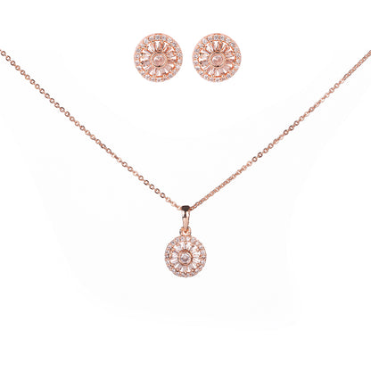 Feminine Rose Gold Locket Set with Floral Motif