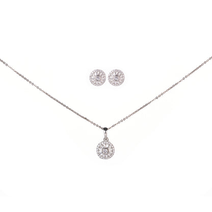 Modern White Locket Set with Geometric Design