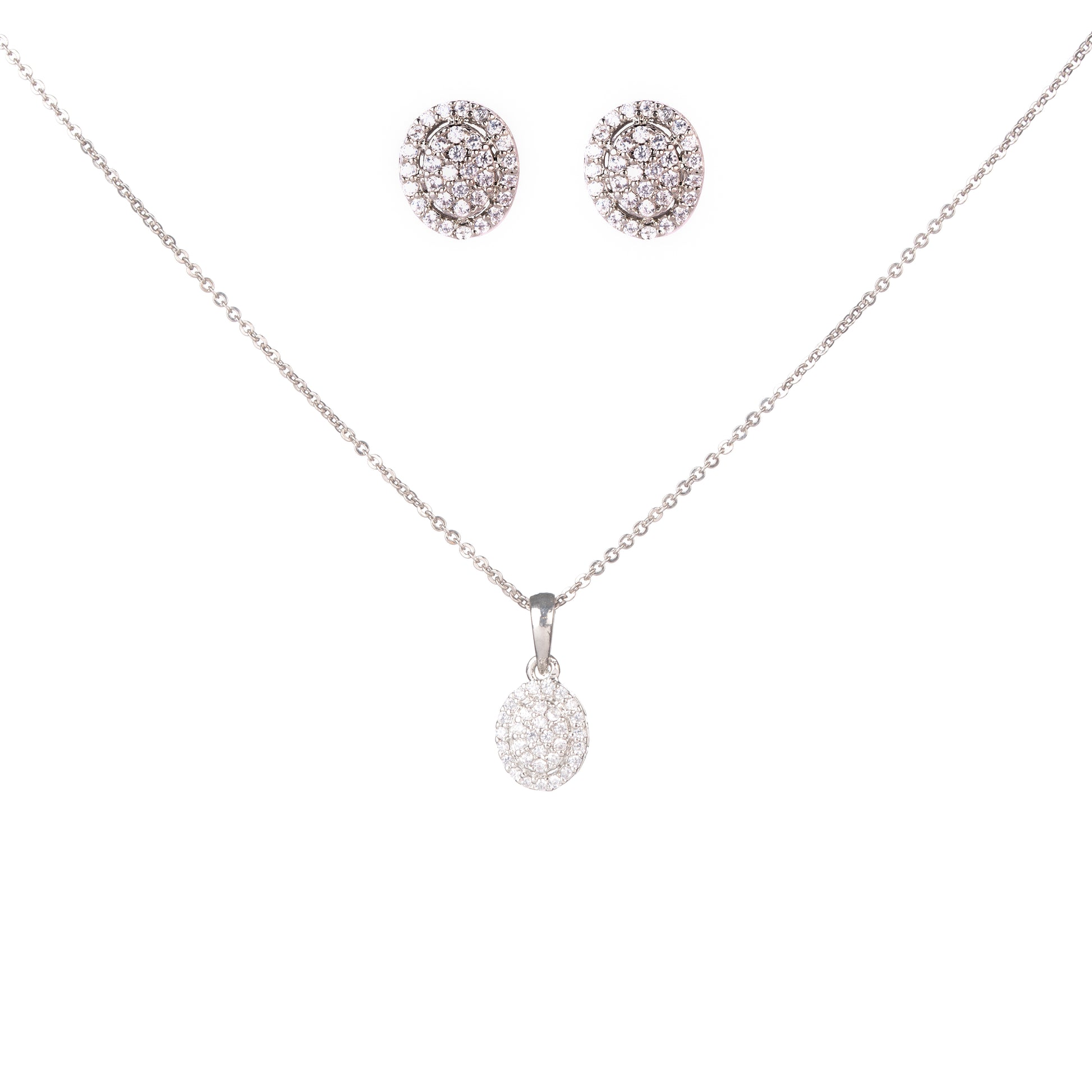 Subtle Rhodium Locket Set with Filigree Detailing - Opal Touch