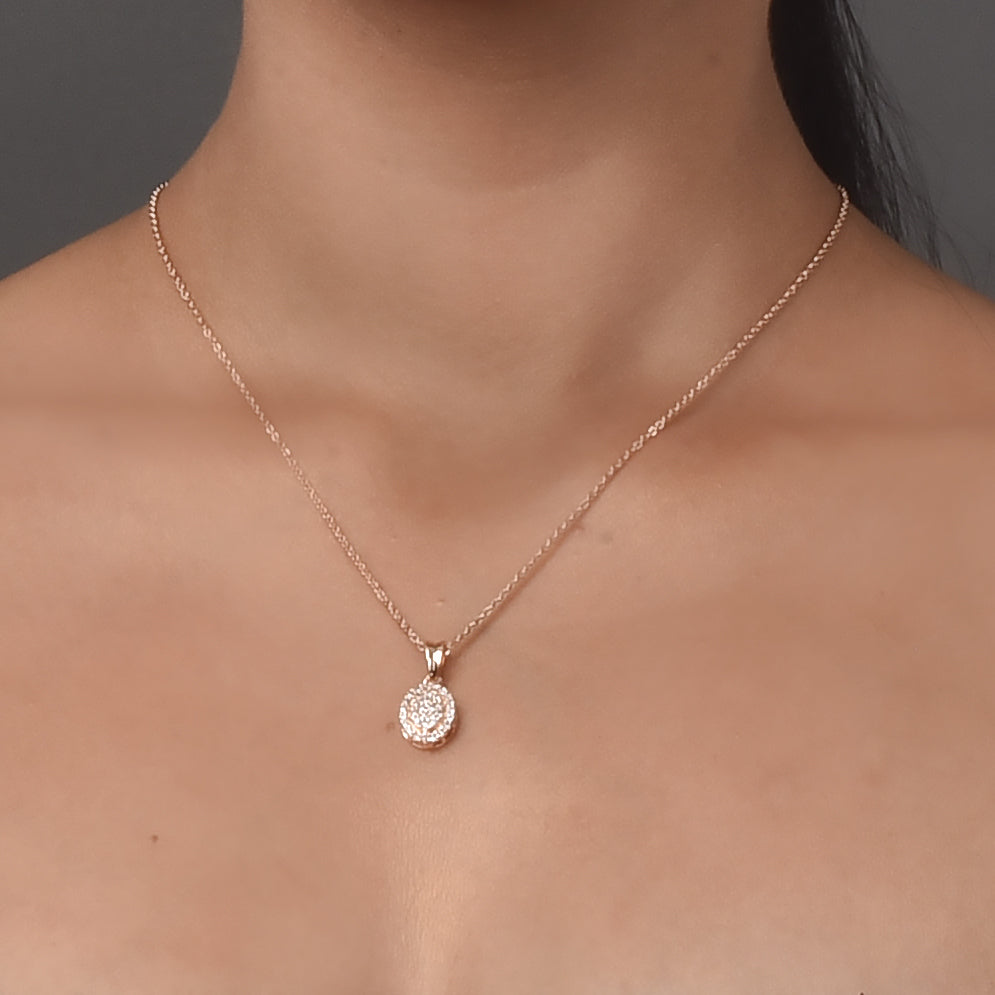 Luxe Rose Gold Locket Set with Diamante and Pearl - Opal Touch