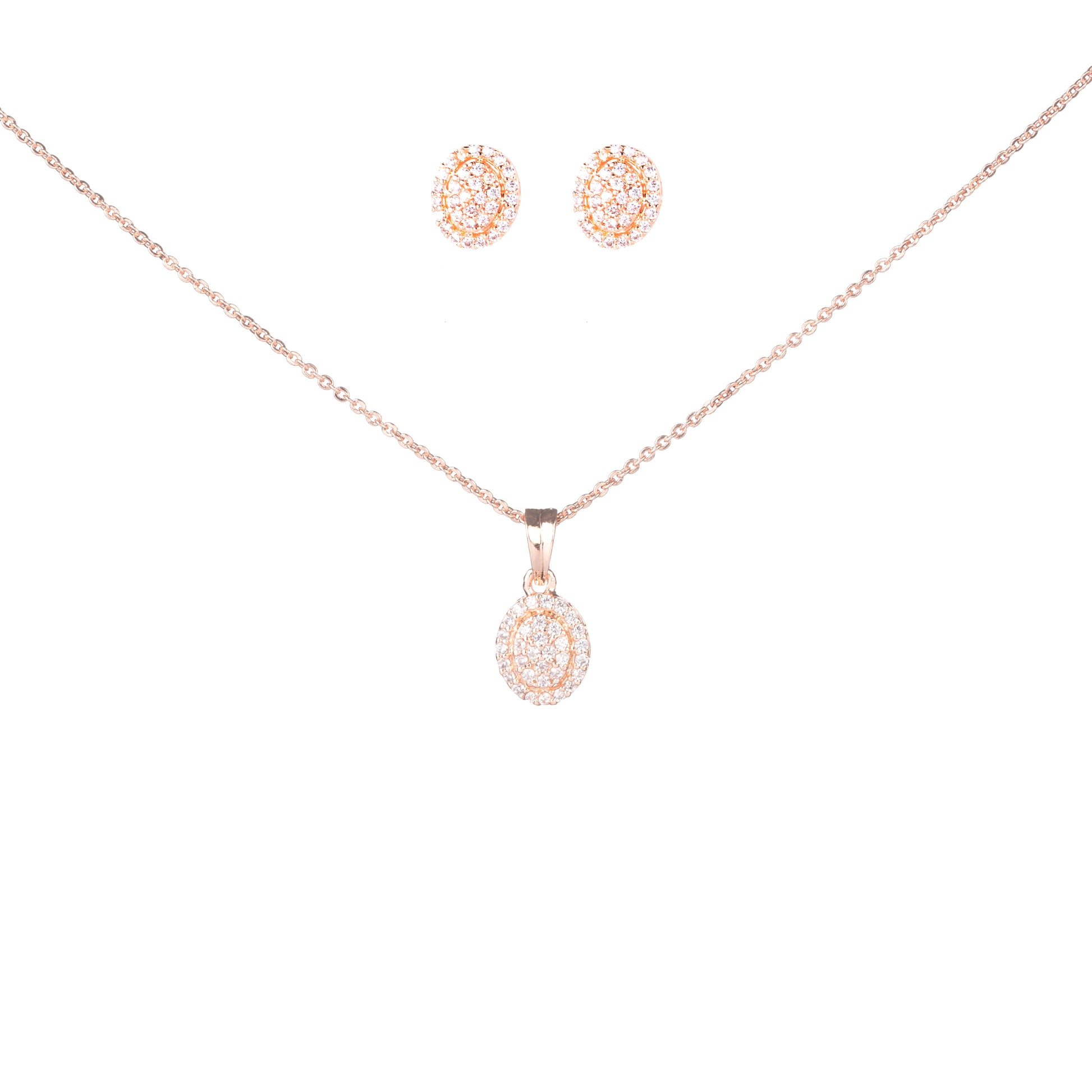 Luxe Rose Gold Locket Set with Diamante and Pearl - Opal Touch