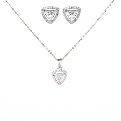 Vintage-Inspired Rhodium Locket Set with Pearl - Opal Touch