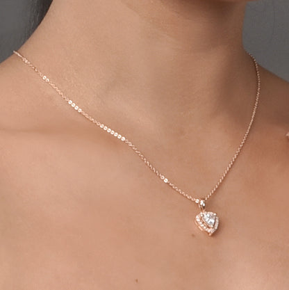 Chic Rose Gold Locket Set with Heart-Shaped Pendant