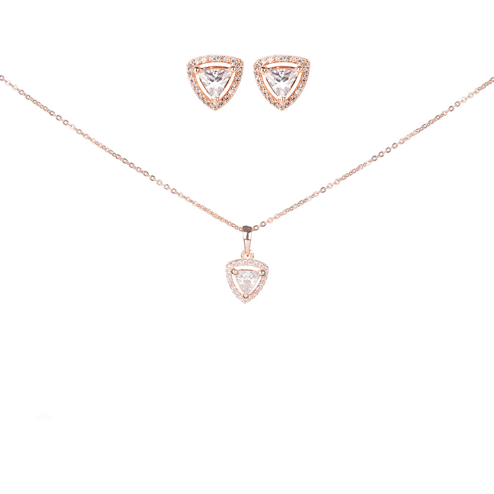 Chic Rose Gold Locket Set with Heart-Shaped Pendant