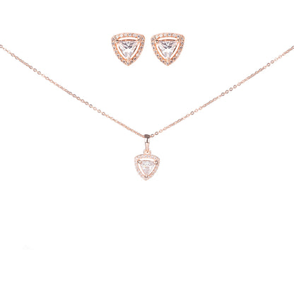 Chic Rose Gold Locket Set with Heart-Shaped Pendant