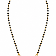 Gold Plated Sparkling Stone Pendant & V-Shaped Chevron Pattern Designer Mangalsutra