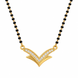 Gold Plated Sparkling Stone Pendant & V-Shaped Chevron Pattern Designer Mangalsutra
