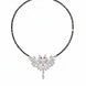 Rhodium Plated Floral Leaf Pattern & CZ Stone Studded Pendant Peacock Designer Mangalsutra