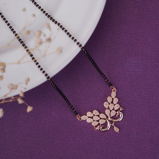 Fashionable Rose Gold Peacock Mangalsutra