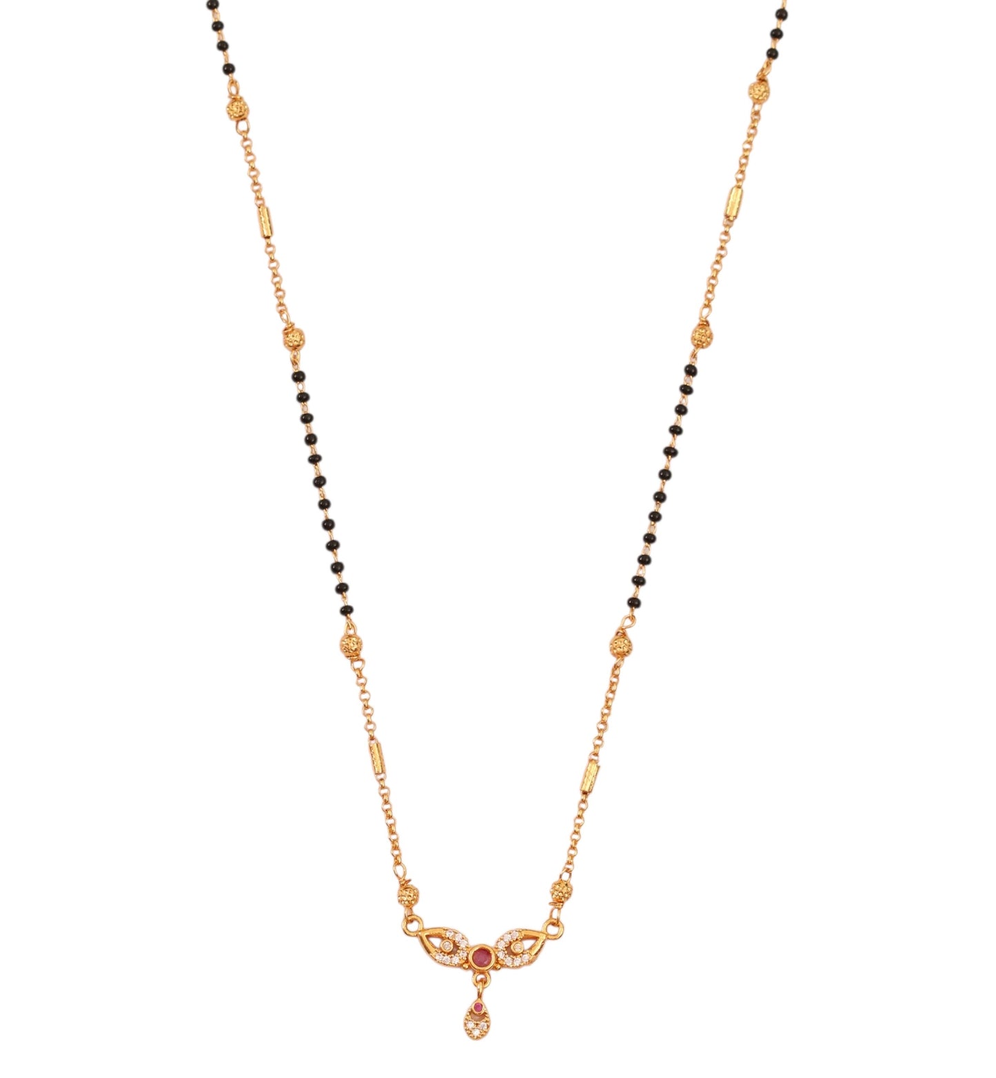 Leaf Motif Gold Plated Mangalsutra