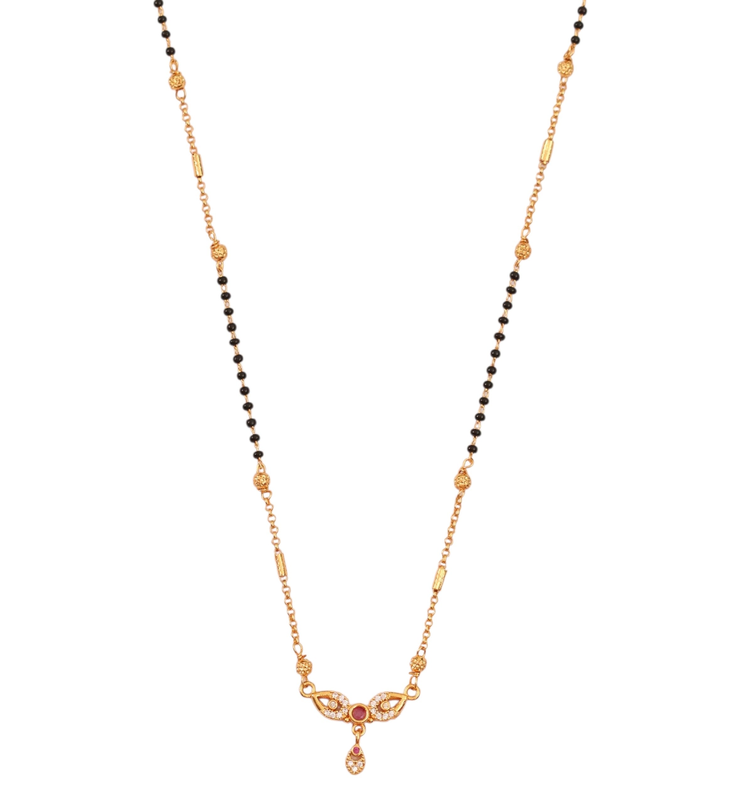 Leaf Motif Gold Plated Mangalsutra