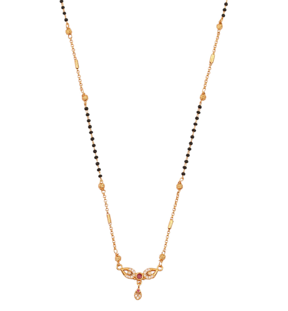 Leaf Motif Gold Plated Mangalsutra
