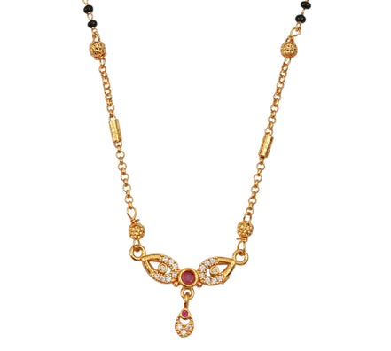 Leaf Motif Gold Plated Mangalsutra