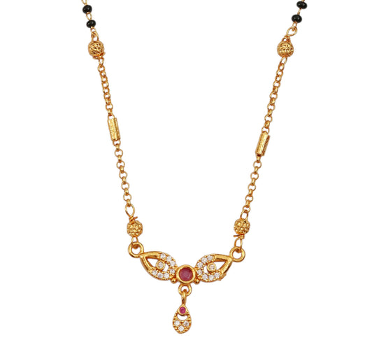 Leaf Motif Gold Plated Mangalsutra