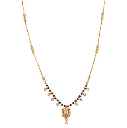 Traditional Square Beaded Gold Plated Mangalsutra