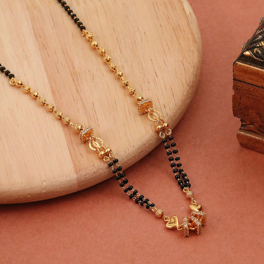 Heart Double Pendant Gold Plated Mangalsutra