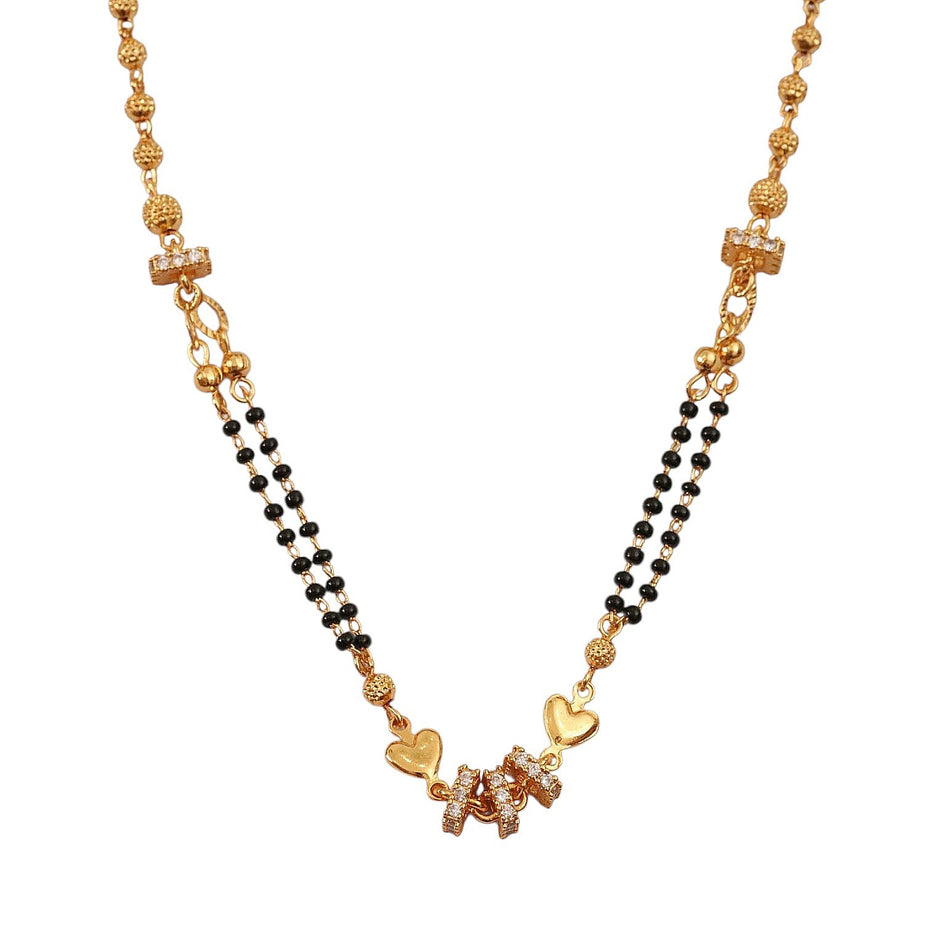 Heart Double Pendant Gold Plated Mangalsutra