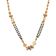 Heart Double Pendant Gold Plated Mangalsutra
