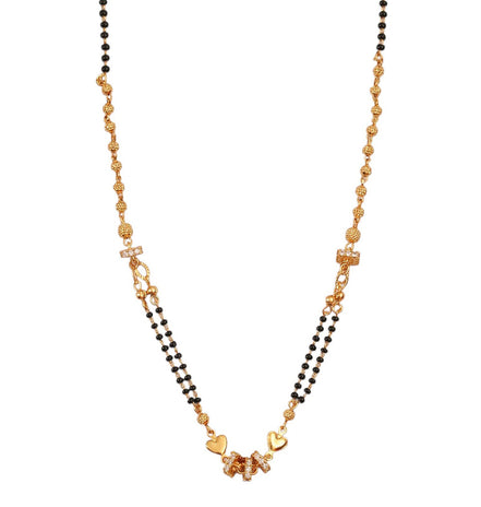 Heart Double Pendant Gold Plated Mangalsutra