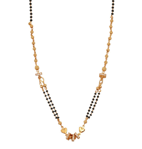 Heart Double Pendant Gold Plated Mangalsutra