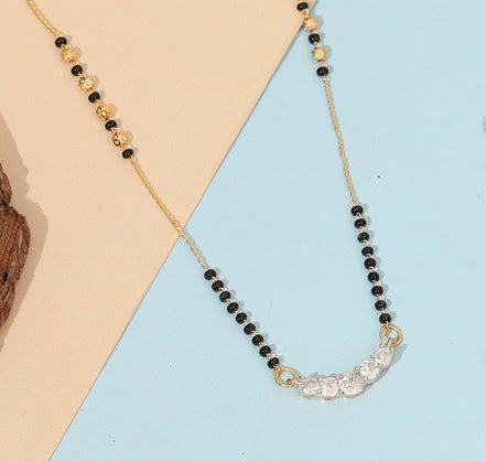 Graceful Crescent Traditional Gold  Plated Mangalsutra